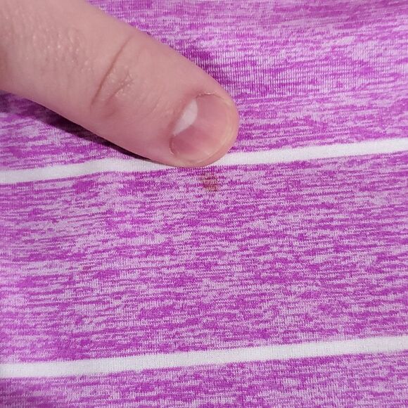 the North Face medium purple and white striped athletic short sleeve - Picture 6 of 8